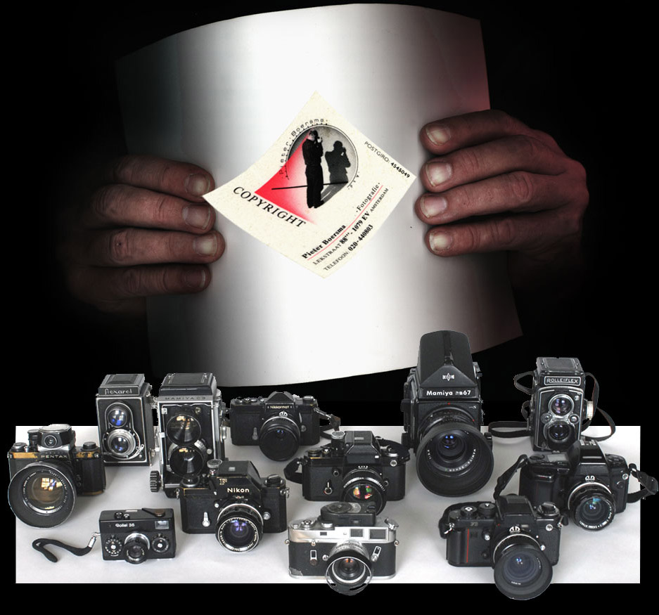 photograph of all cameras owned by Pieter Boersma